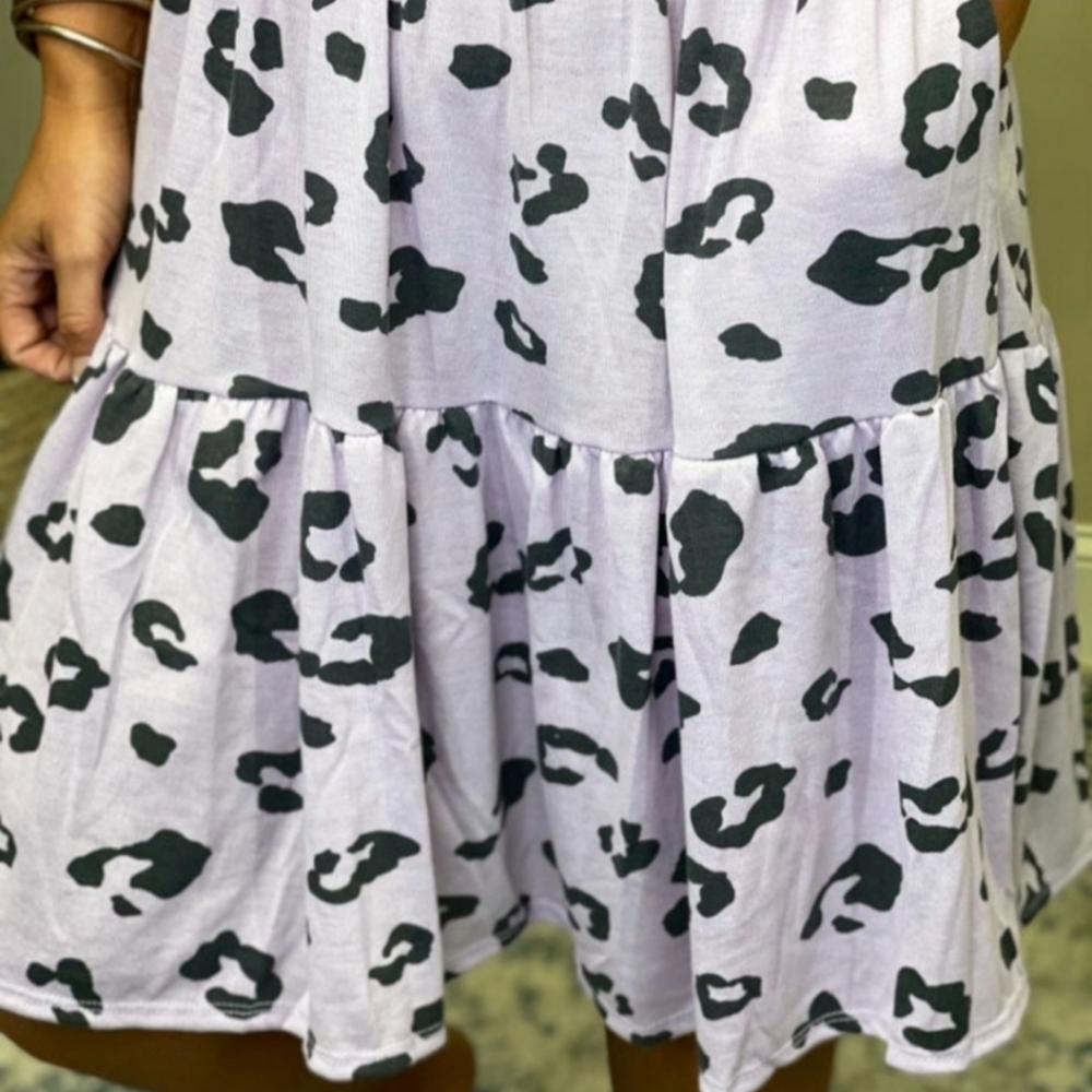 Perfect Peach Leopard Print Ruffle Dress - Picture 3 of 3